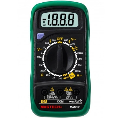 КВТ Мультиметр цифровой Mastech MAS 838 57762 KVT КВТ Мультиметр цифровой Mastech MAS 838 57762 KVT