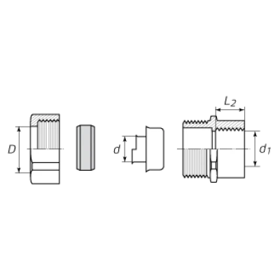 КВТ Муфта соединиетльная резьбовая СТМ(Р)-75 труба-металлорукав 61416 KVT КВТ Муфта соединиетльная резьбовая СТМ(Р)-75 труба-металлорукав 61416 KVT