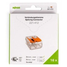 КВТ Клеммы WAGO 221-412/996-016 (2Х4,0мм2) (блистер 16шт.) 86579 KVT