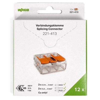 КВТ Клеммы WAGO 221-413/996-012 (3Х4,0мм2) (блистер 12шт.) 86580 KVT КВТ Клеммы WAGO 221-413/996-012 (3Х4,0мм2) (блистер 12шт.) 86580 KVT